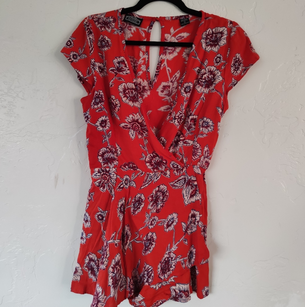 Floral romper jumpsuit orange